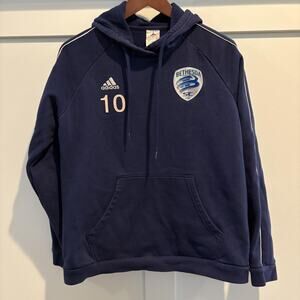 Bethesda Soccer Club Hoodie Mens‎ Large Blue SC Soccer Adidas Pullover 2010s